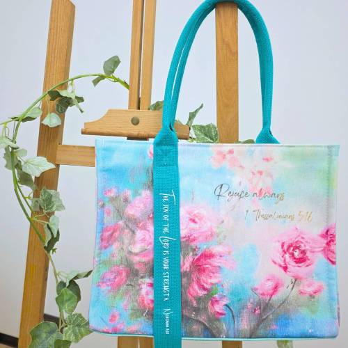 Canvas Tote Bag with Bible Verse