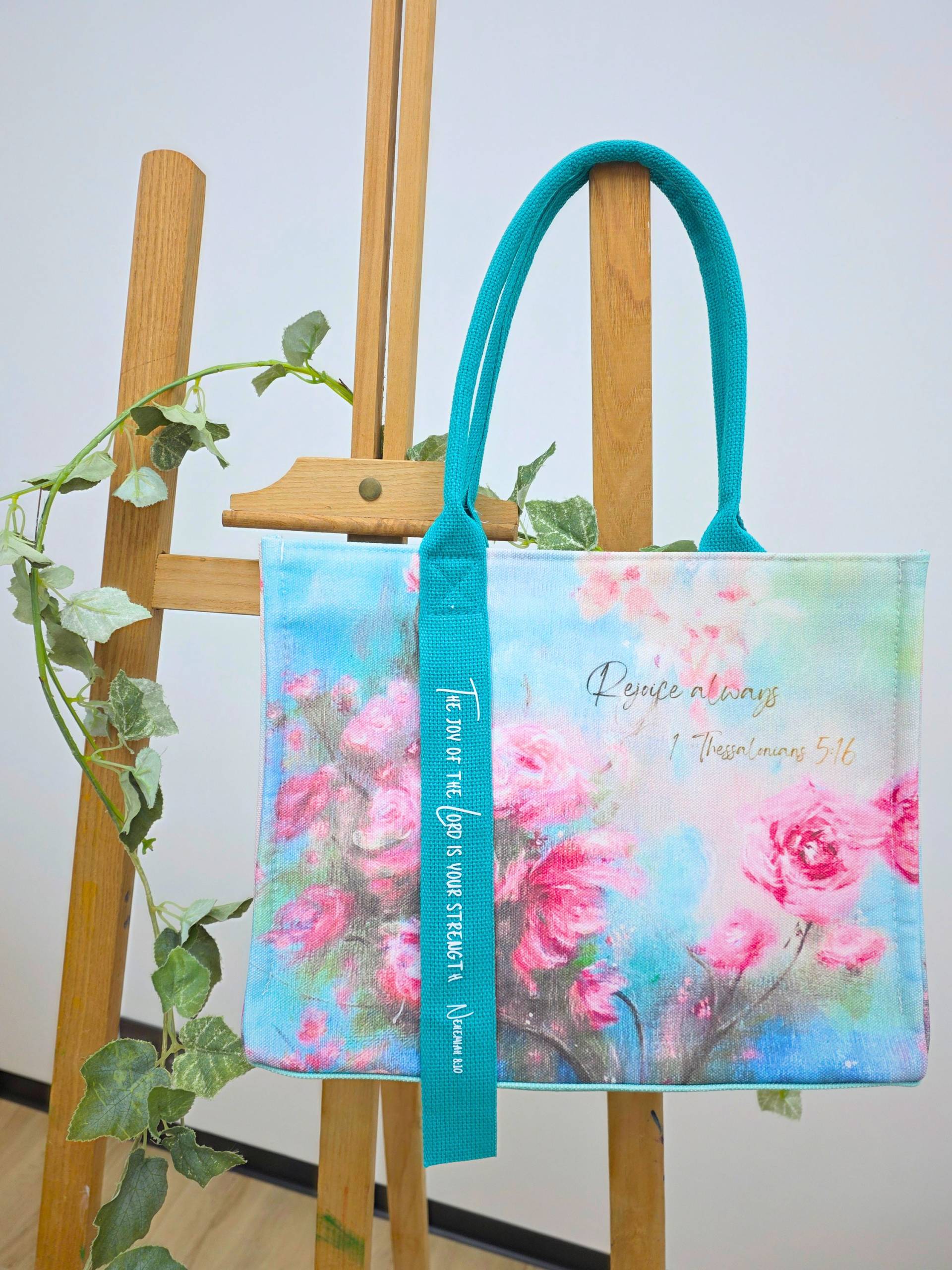 Canvas Tote Bag with Bible Verse